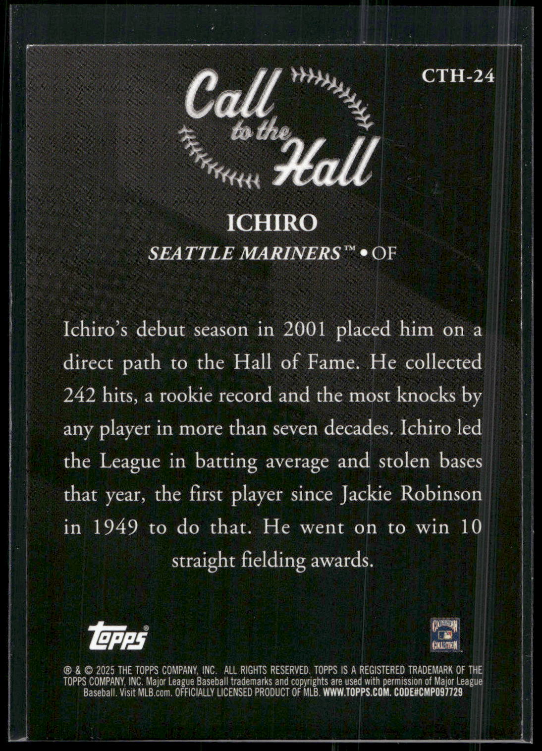 2025 Topps #CTH-24 Ichiro Call to the Hall