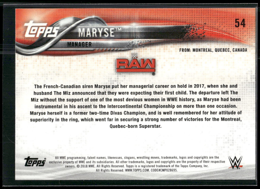2018 Topps WWE #54 Maryse