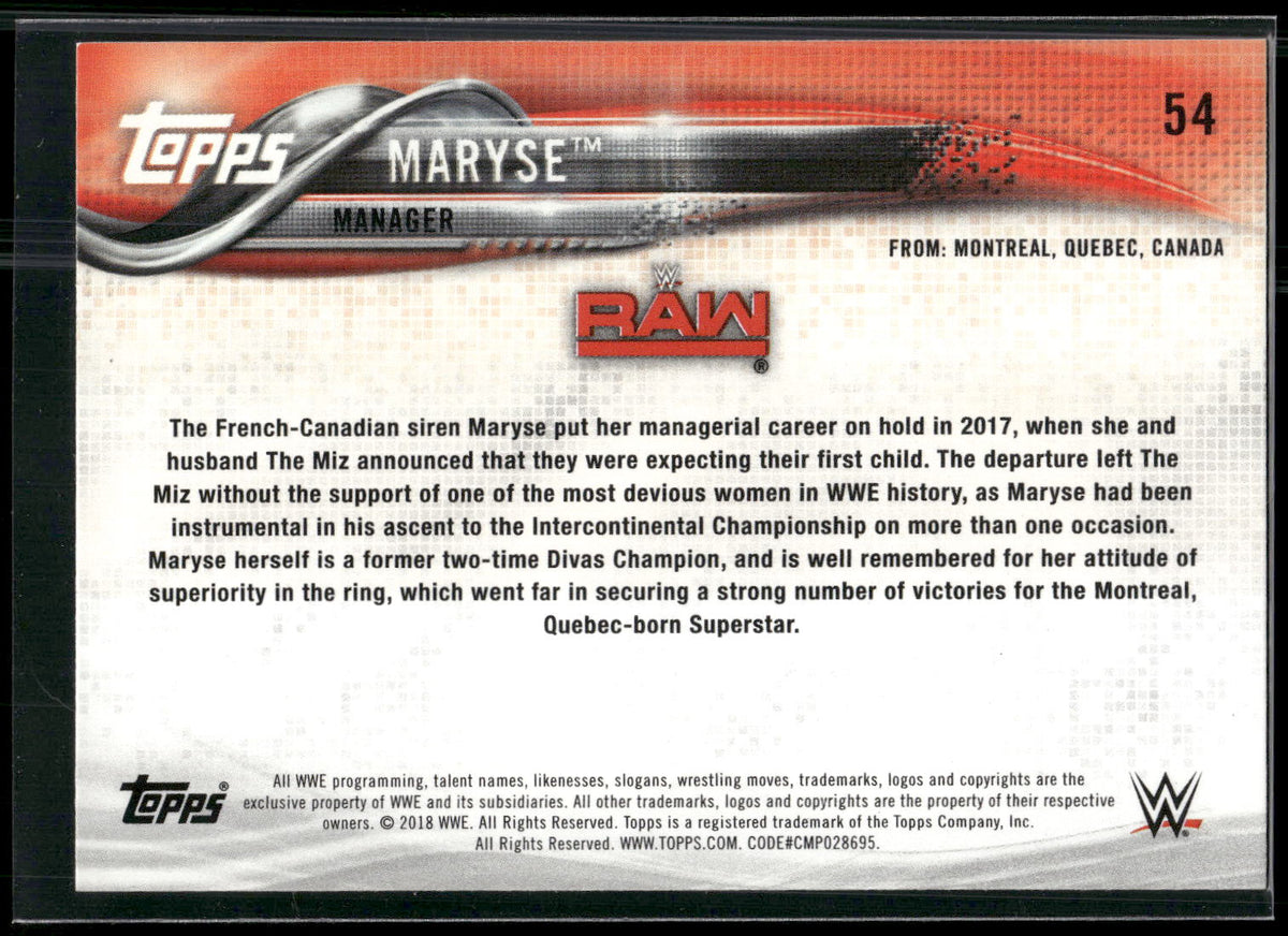 2018 Topps WWE #54 Maryse