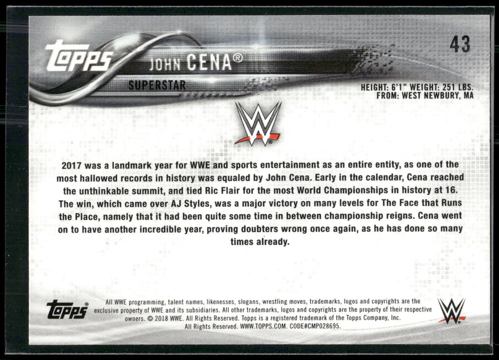 2018 Topps WWE #43 John Cena