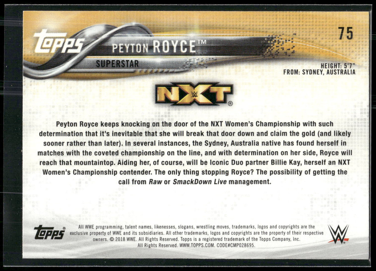 2018 Topps WWE #75 Peyton Royce