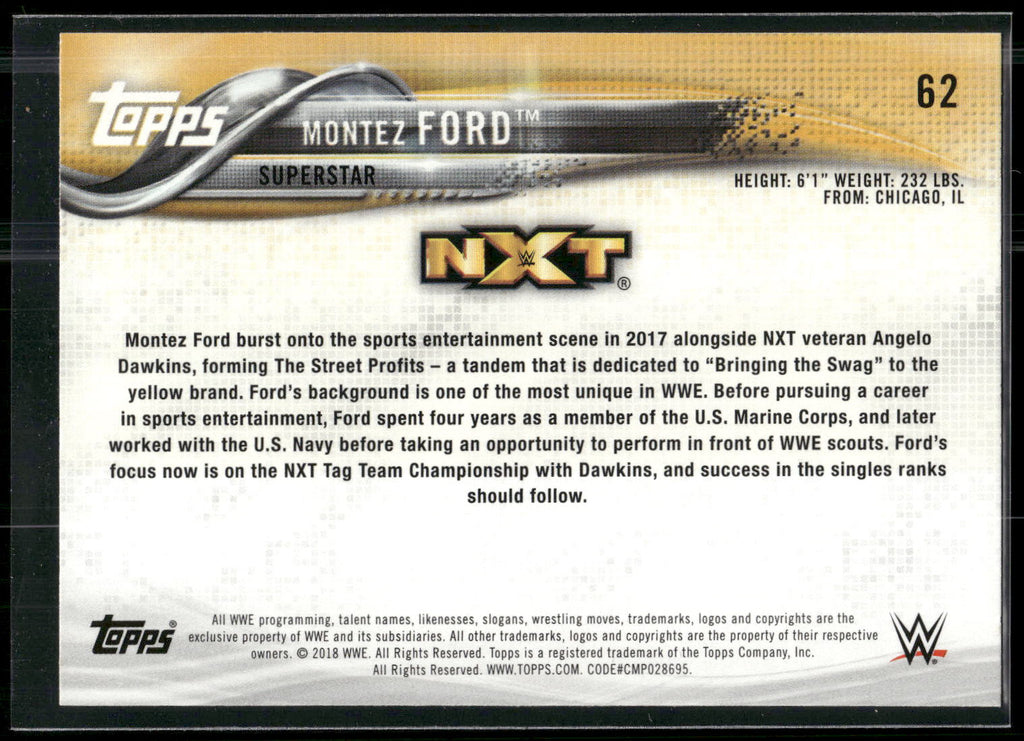 2018 Topps WWE #62 Montez Ford