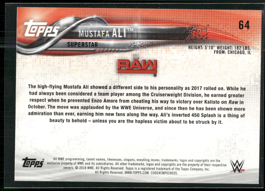 2018 Topps WWE #64 Mustafa Ali