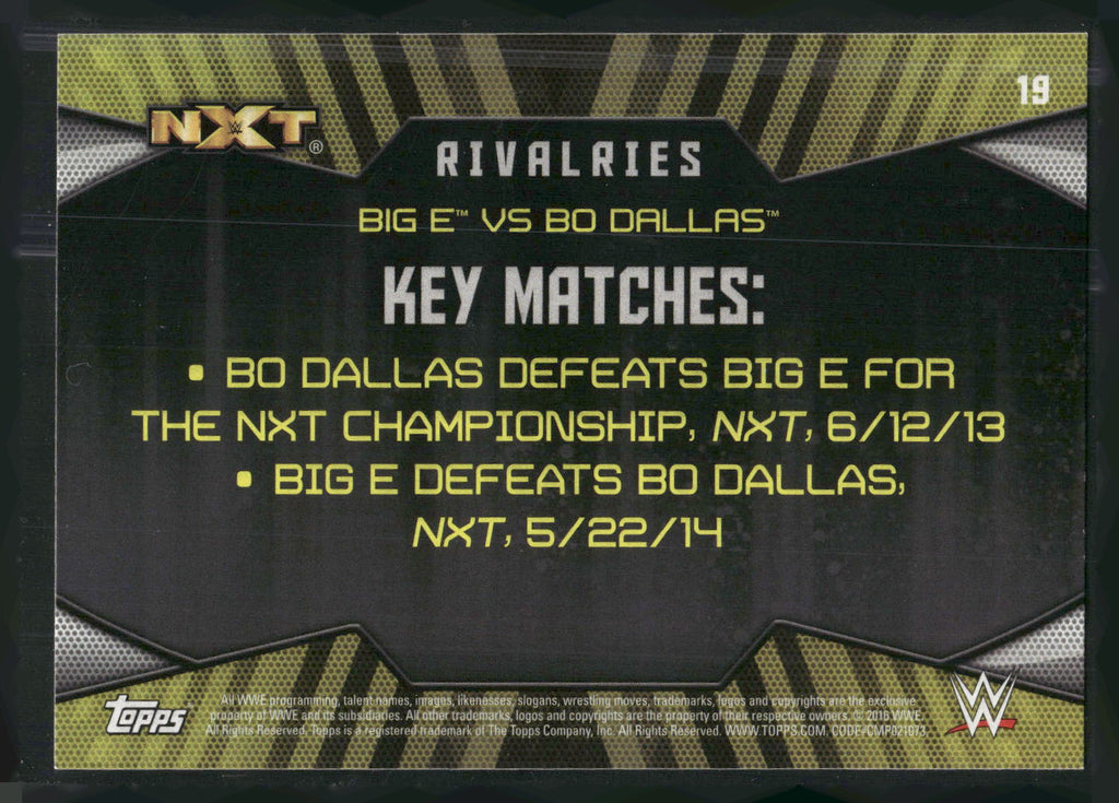 2016 Topps WWE Then Now Forever #19 Big E / Bo Dallas Rivalries NXT