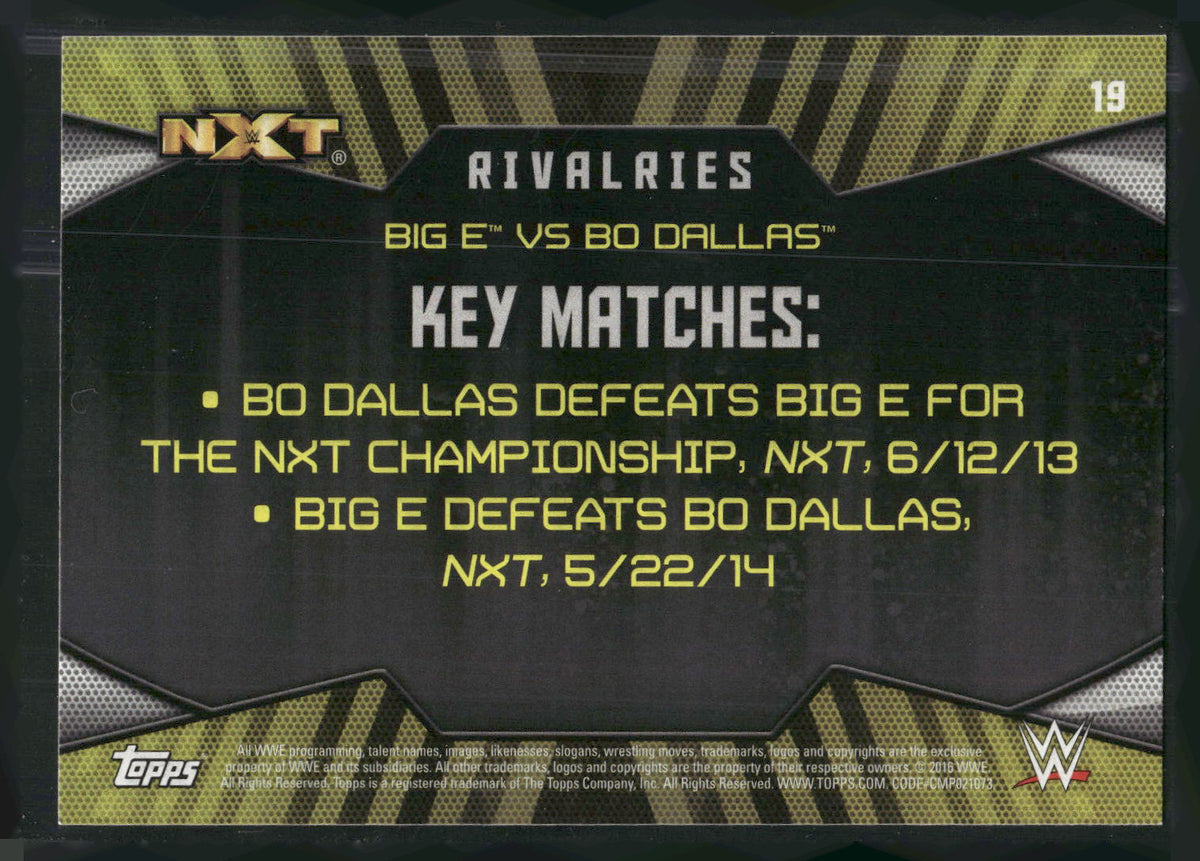 2016 Topps WWE Then Now Forever #19 Big E / Bo Dallas Rivalries NXT
