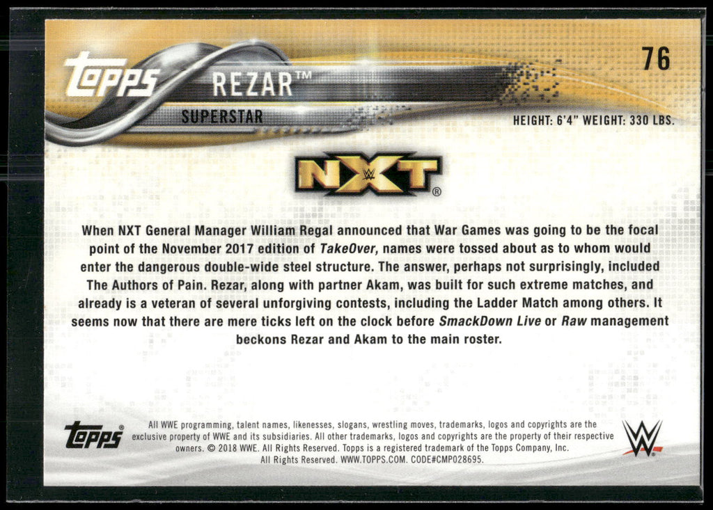 2018 Topps WWE #76 Rezar