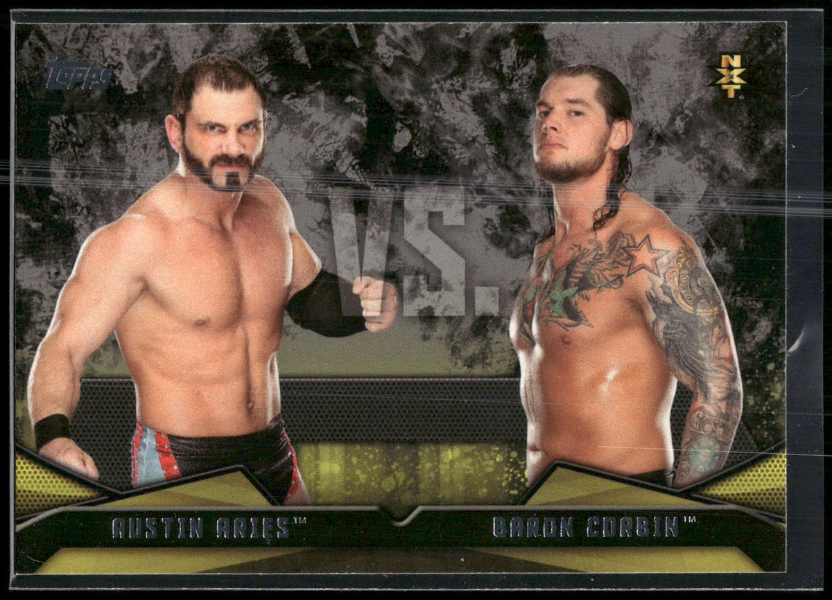 2016 Topps WWE Then Now Forever #9 Baron Corbin / Austin Aries Rivalries NXT