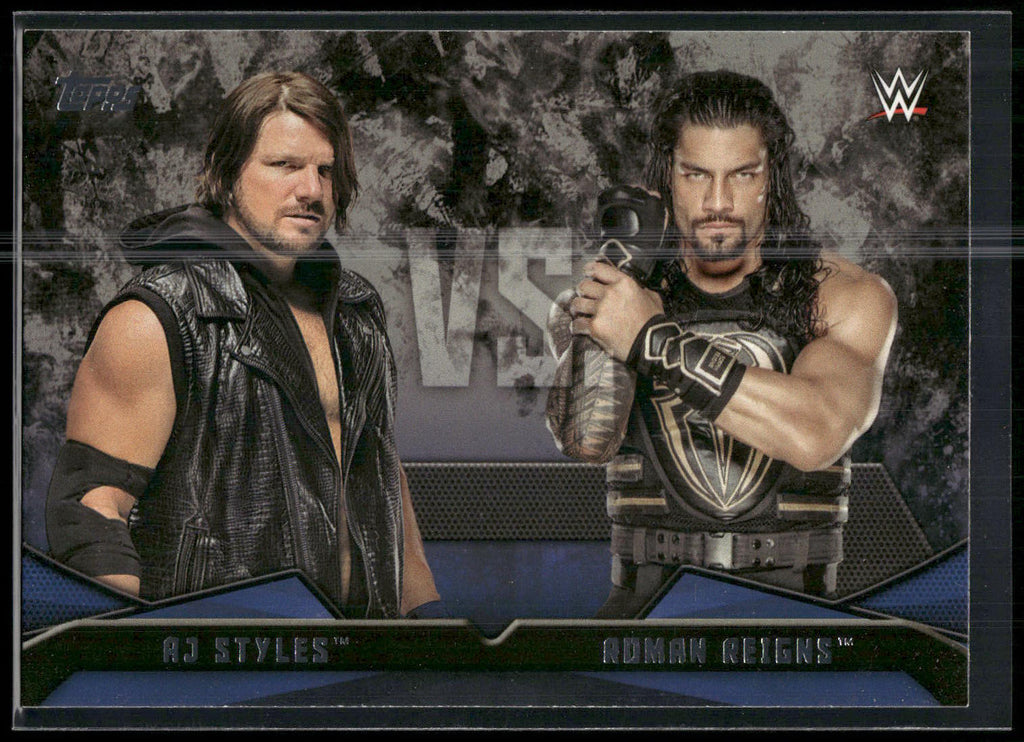 2016 Topps WWE Then Now Forever #5 Roman Reigns / AJ Styles Rivalries WWE