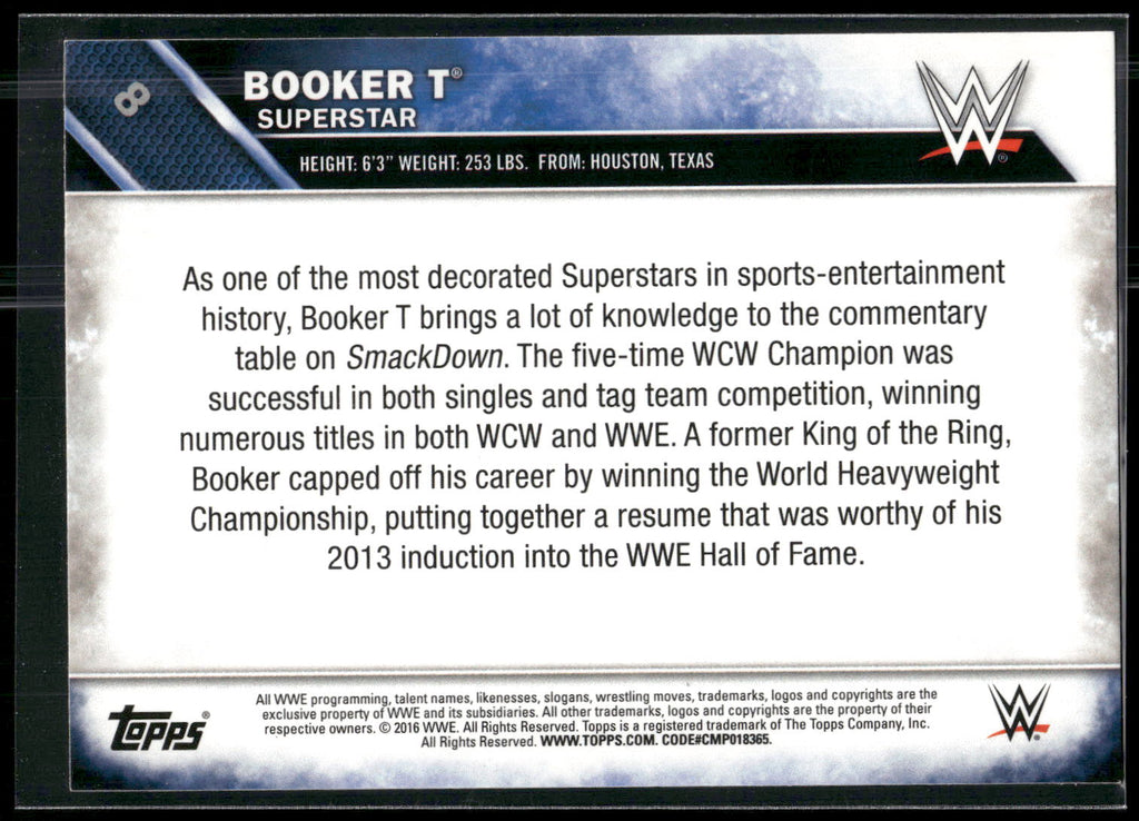 2016 Topps WWE #8 Booker T