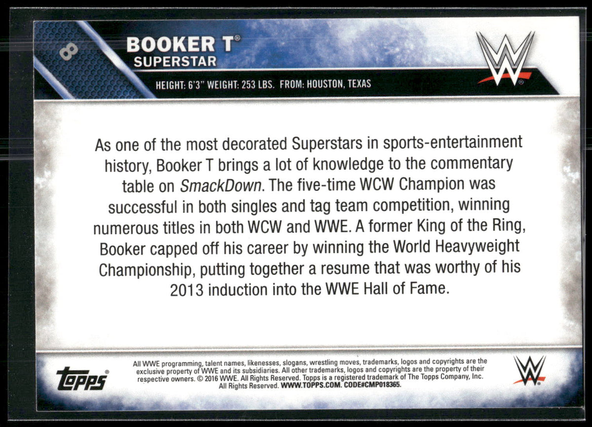 2016 Topps WWE #8 Booker T