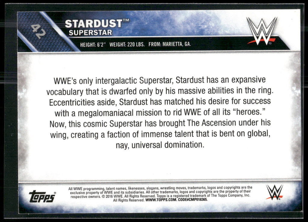2016 Topps WWE #42 Stardust