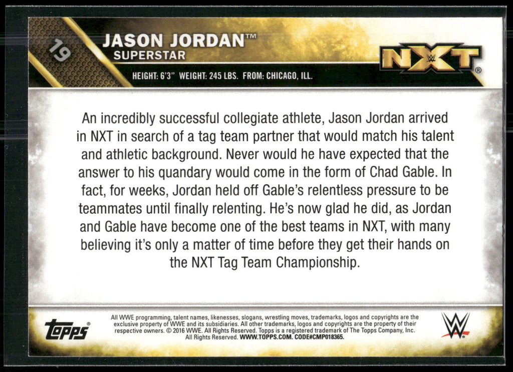 2016 Topps WWE #19 Jason Jordan NXT