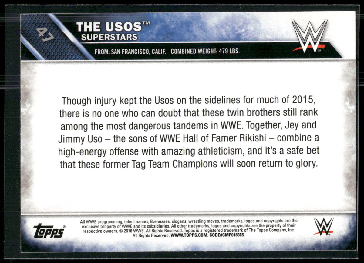 2016 Topps WWE #47 The Usos