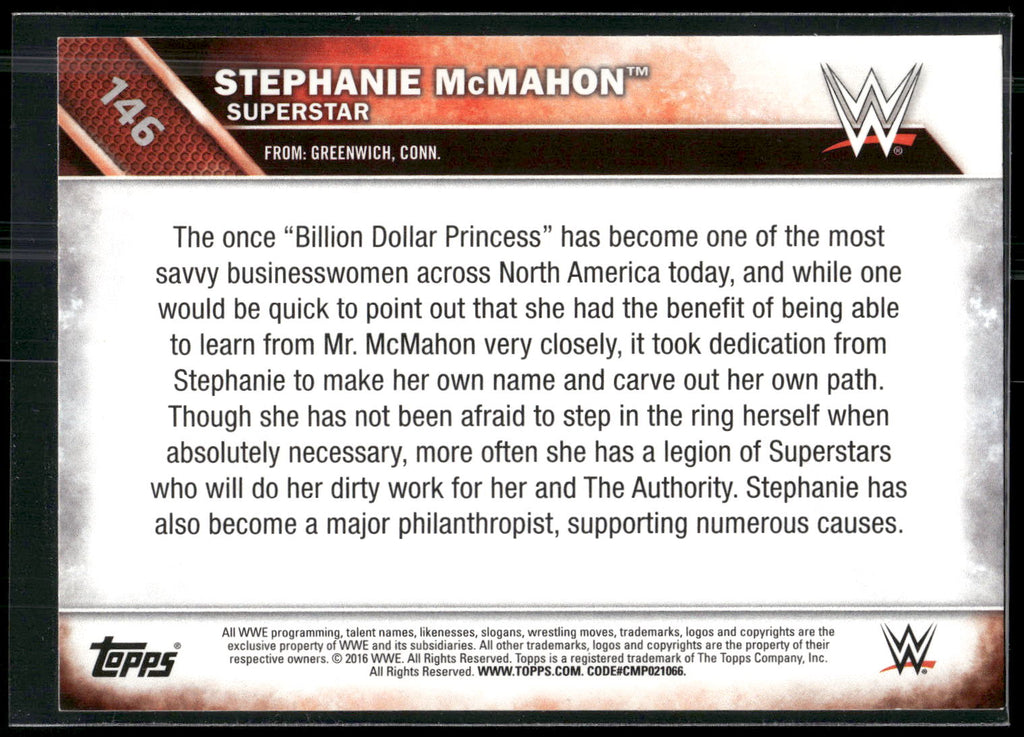 2016 Topps WWE Then Now Forever #146 Stephanie McMahon