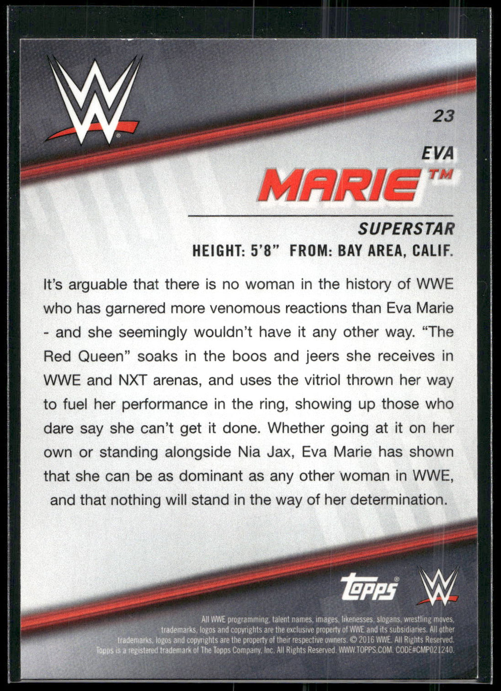 2016 Topps WWE Divas Revolution #23 Eva Marie