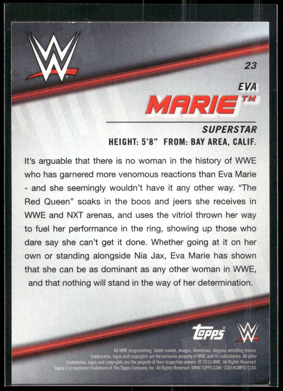 2016 Topps WWE Divas Revolution #23 Eva Marie