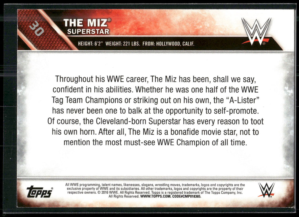 2016 Topps WWE #30 The Miz
