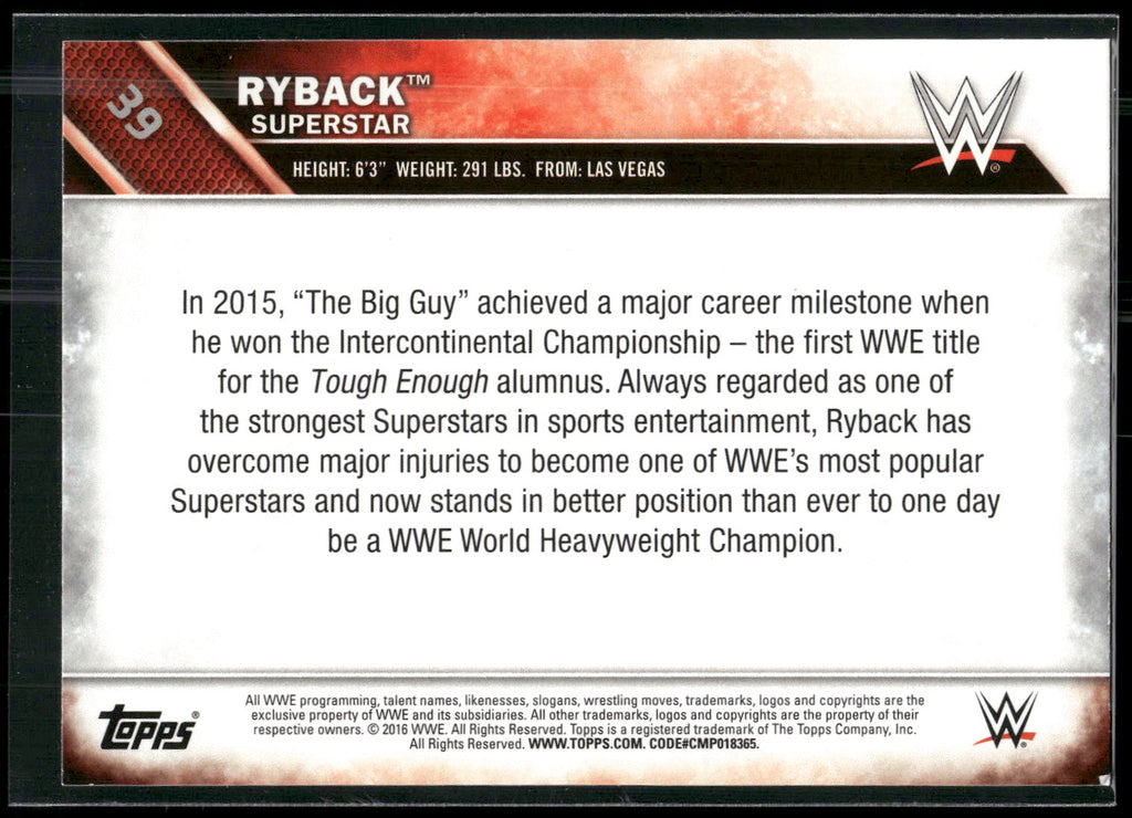 2016 Topps WWE #39 Ryback