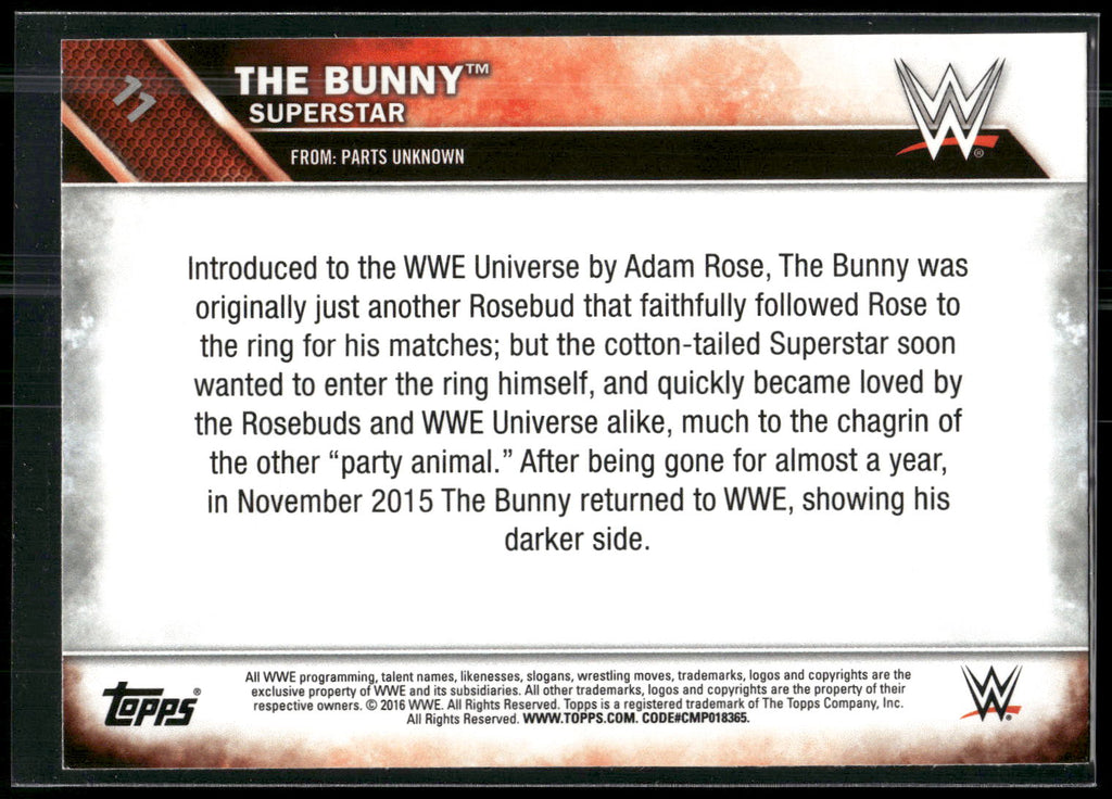 2016 Topps WWE #11 The Bunny