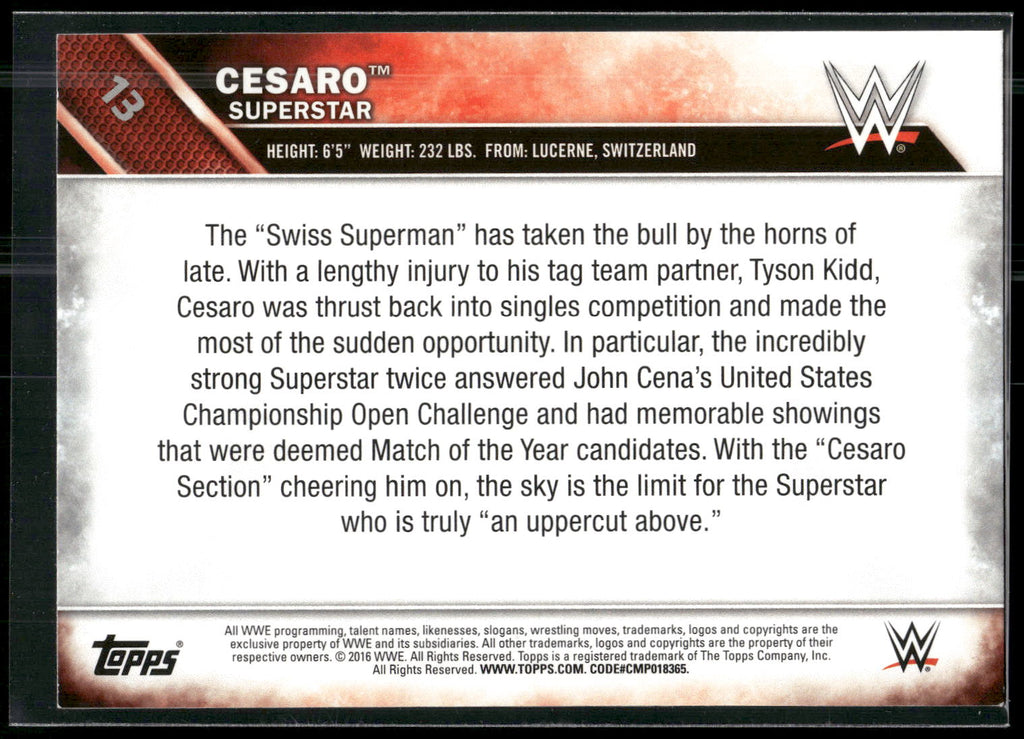 2016 Topps WWE #13 Cesaro