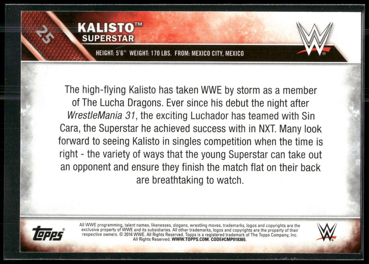 2016 Topps WWE #25 Kalisto