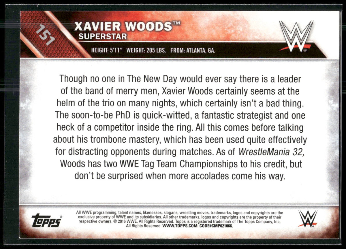 2016 Topps WWE Then Now Forever #151 Xavier Woods