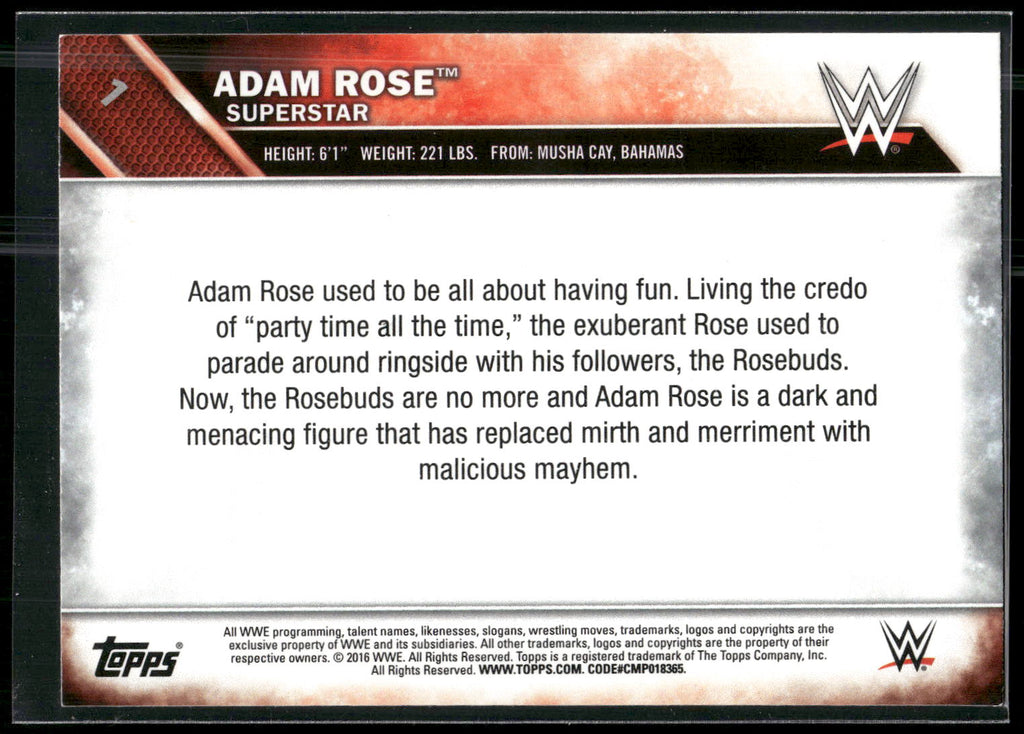 2016 Topps WWE #1 Adam Rose
