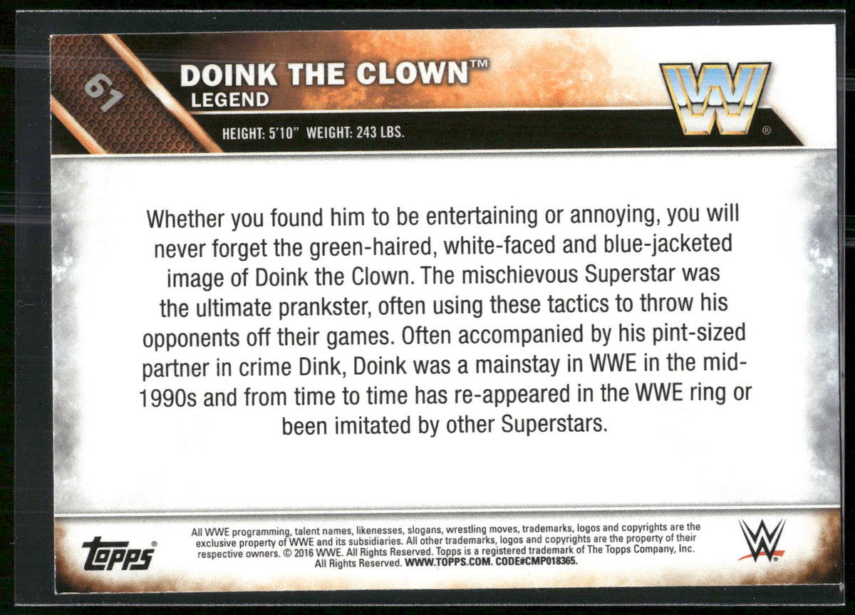2016 Topps WWE #61 Doink The Clown