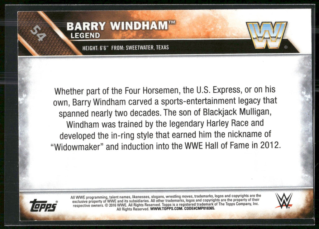 2016 Topps WWE #54 Barry Windham