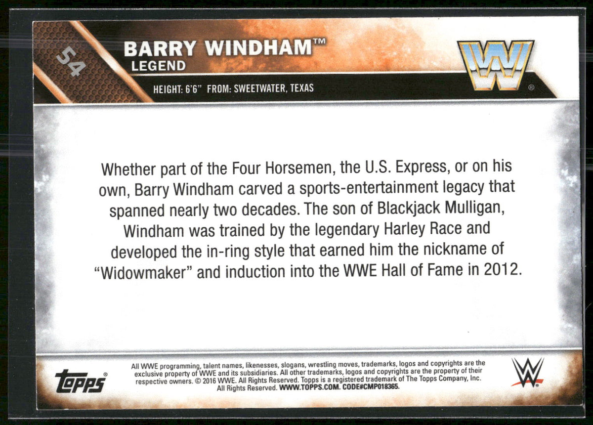 2016 Topps WWE #54 Barry Windham