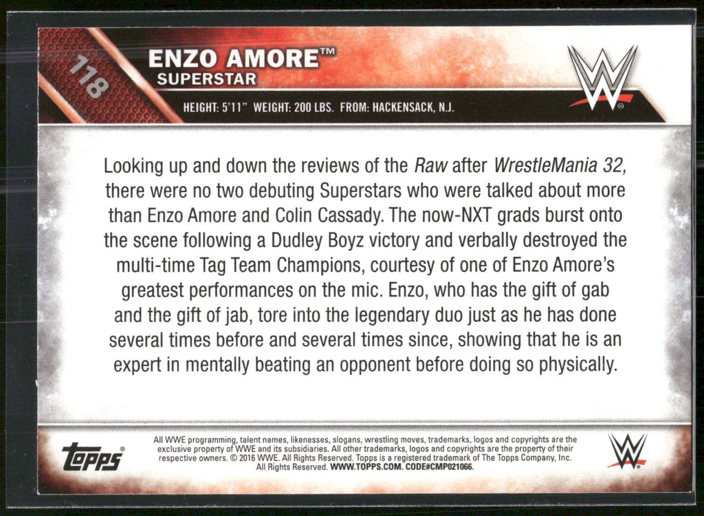 2016 Topps WWE Then Now Forever #118 Enzo Amore