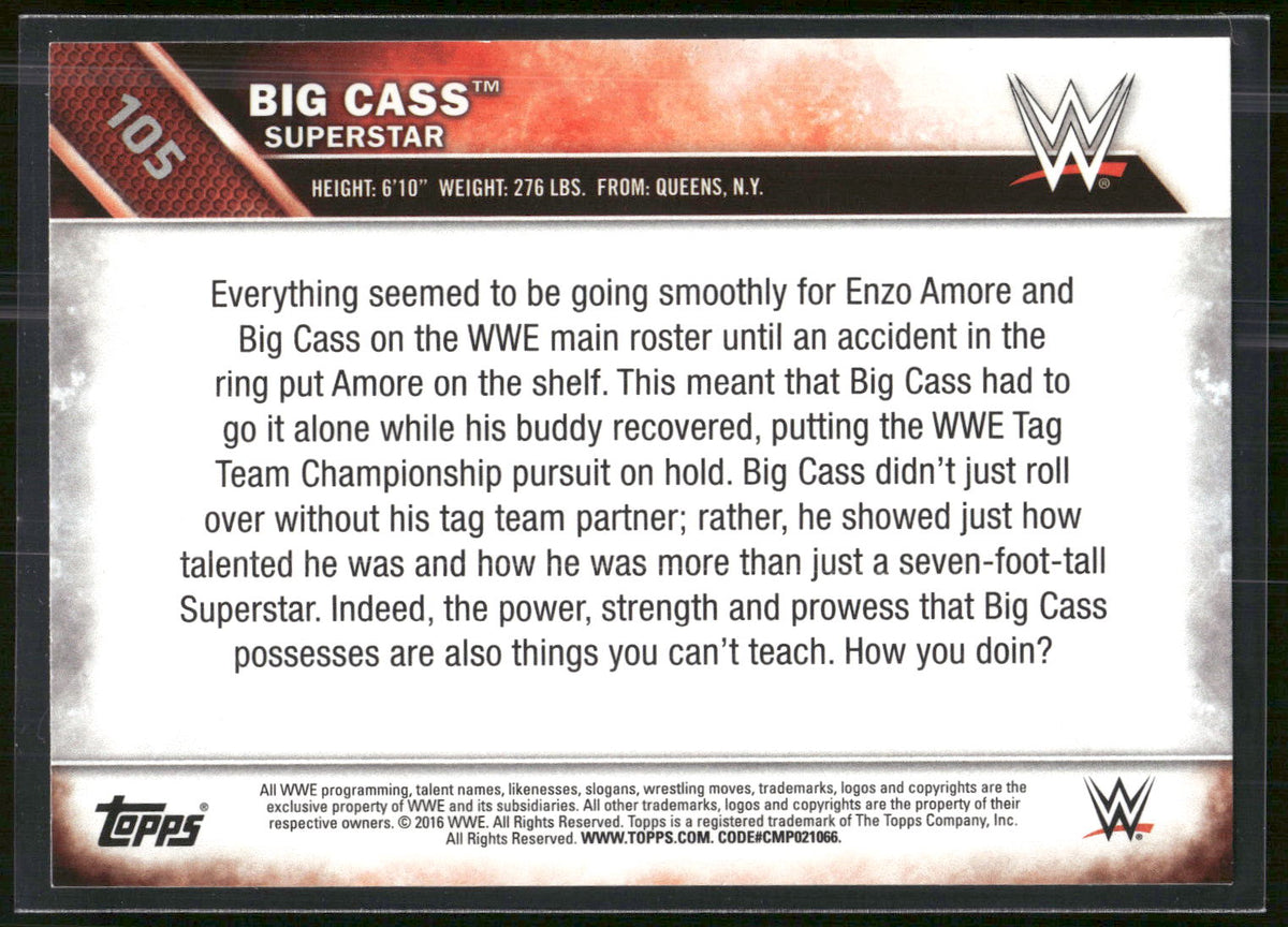 2016 Topps WWE Then Now Forever #105 Big Cass