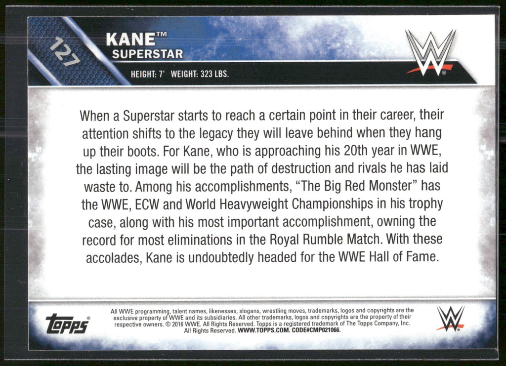 2016 Topps WWE Then Now Forever #127 Kane