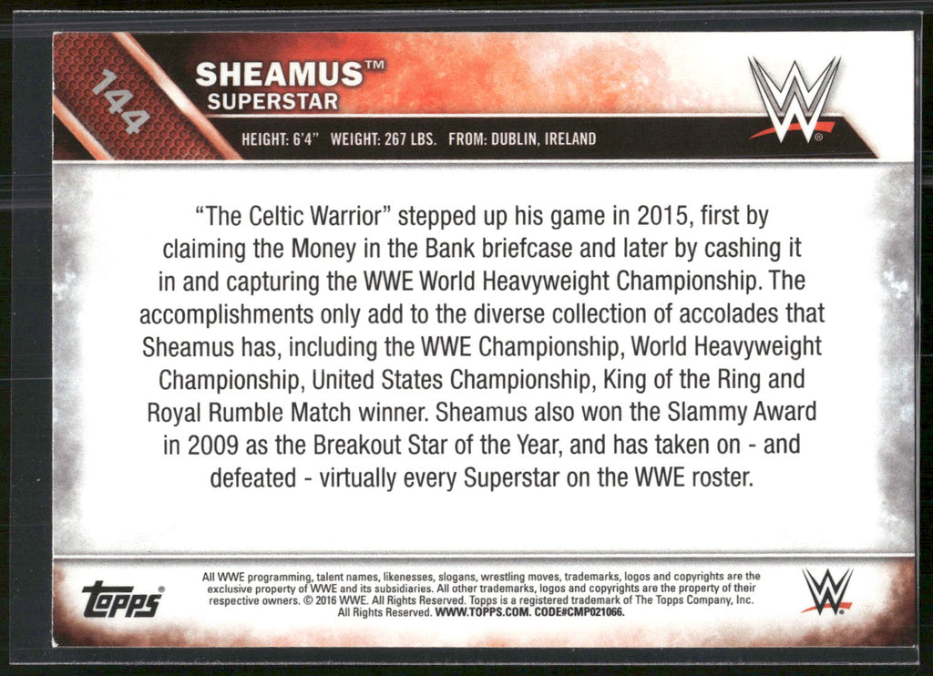 2016 Topps WWE Then Now Forever #144 Sheamus