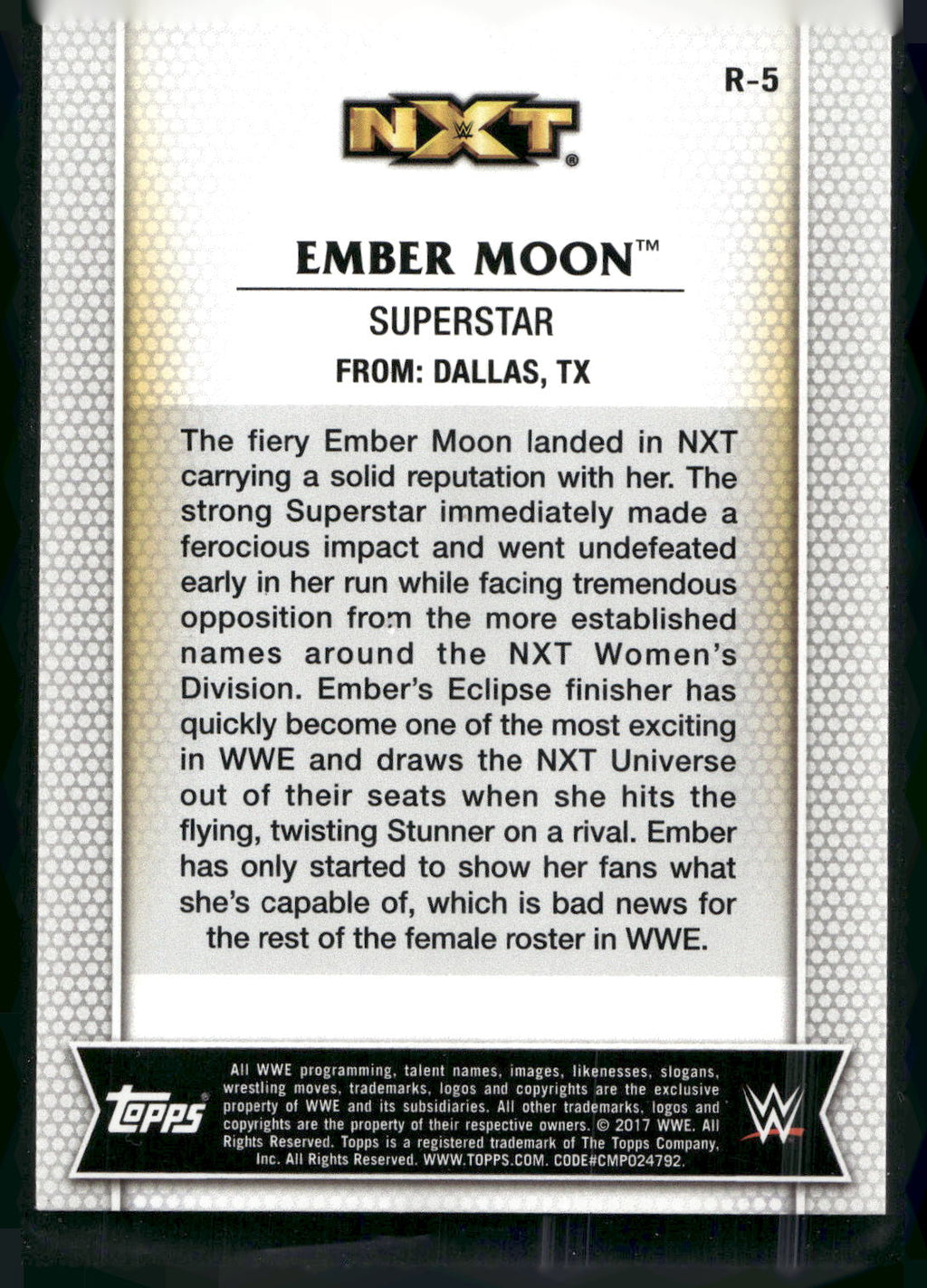 2017 Topps WWE Women's Division #R-5 Ember Moon