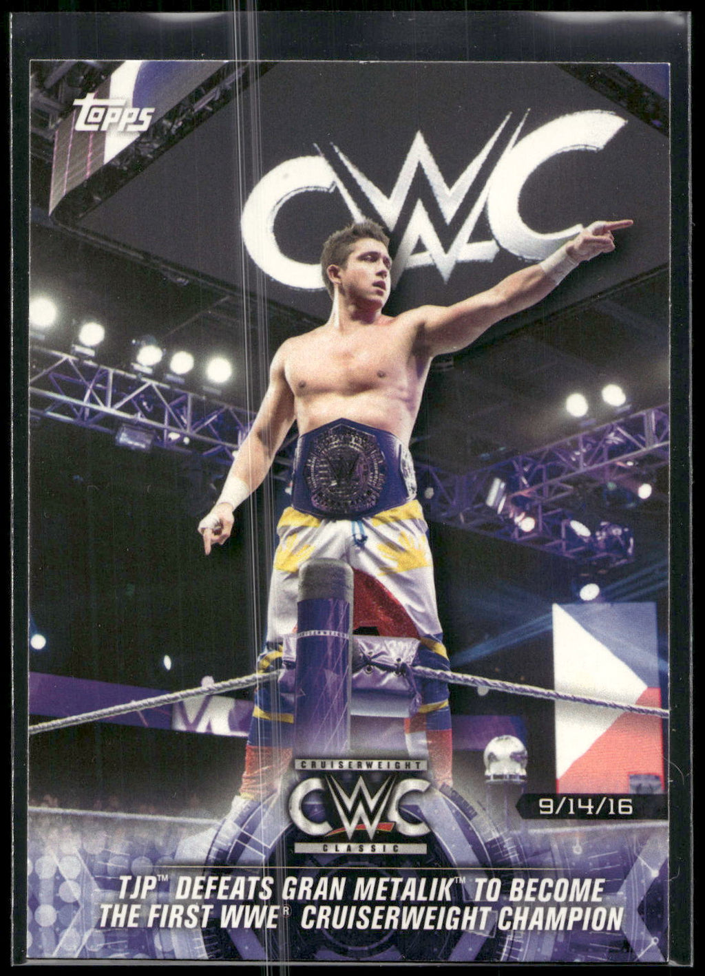 2018 Topps WWE Road To Wrestlemania #47 TJP Defeats Gran Metalik