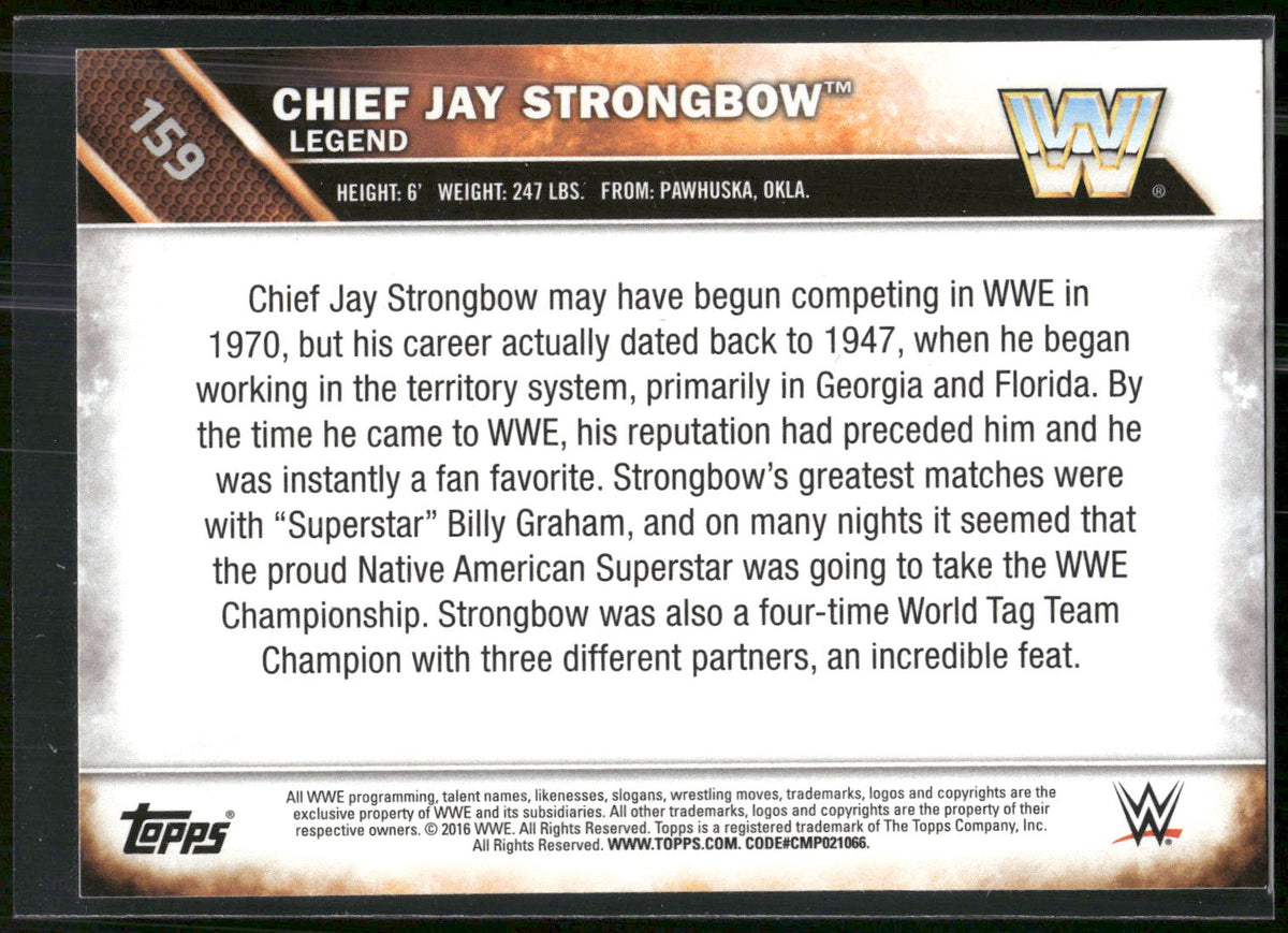 2016 Topps WWE Then Now Forever #159 Chief Jay Strongbow