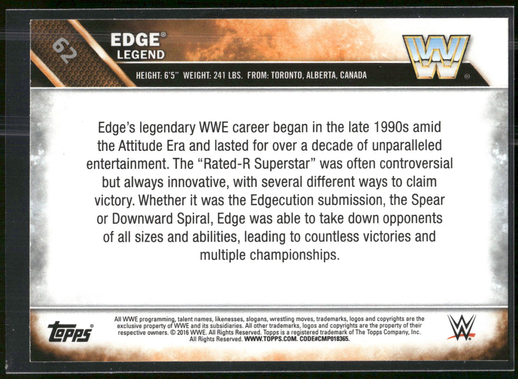 2016 Topps WWE #62 Edge