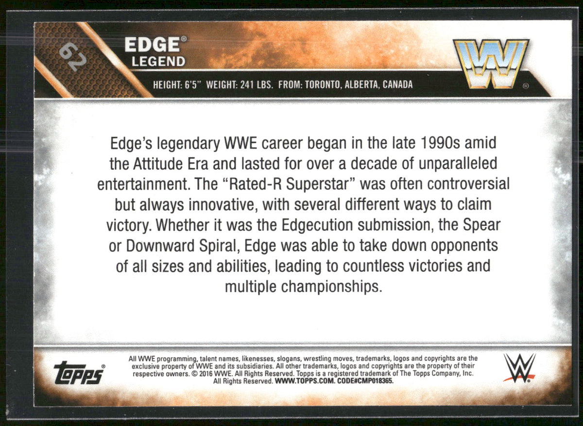 2016 Topps WWE #62 Edge
