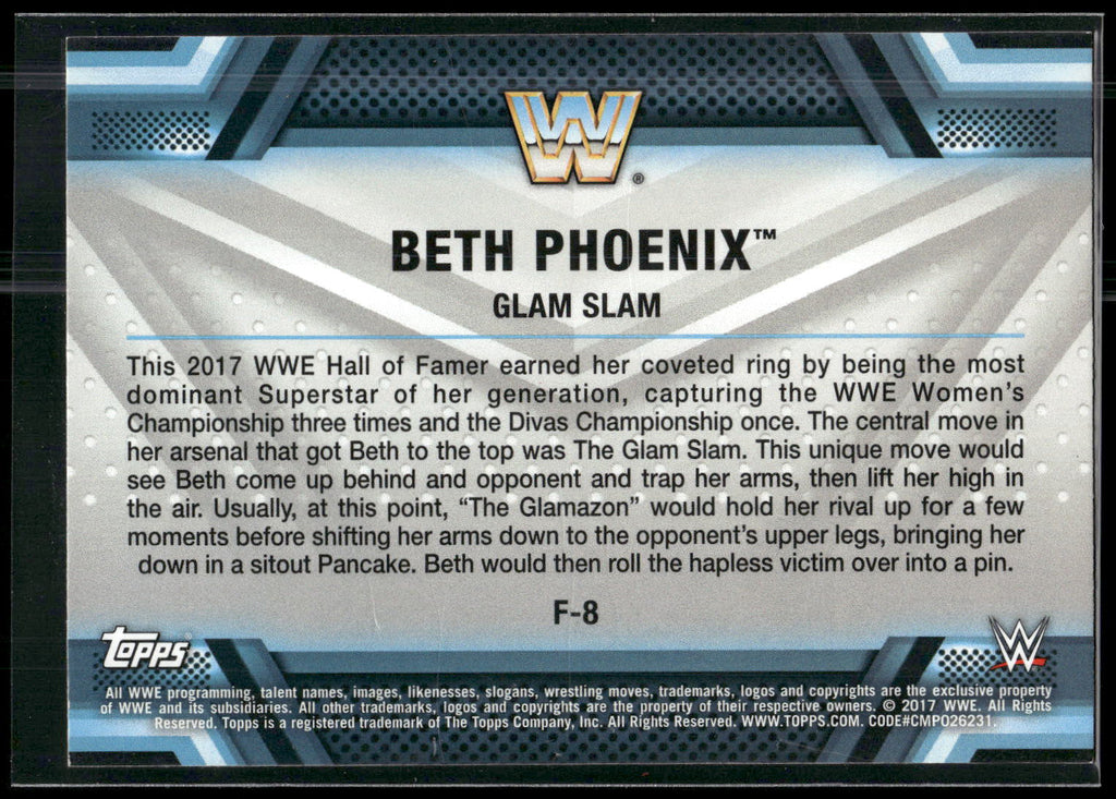 2017 Topps WWE Women's Division #F-8 Beth Phoenix Finishers and Signature Moves
