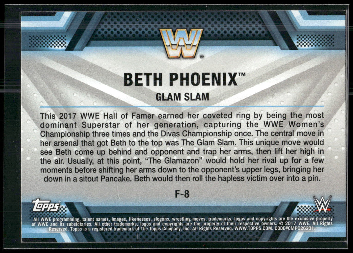 2017 Topps WWE Women's Division #F-8 Beth Phoenix Finishers and Signature Moves