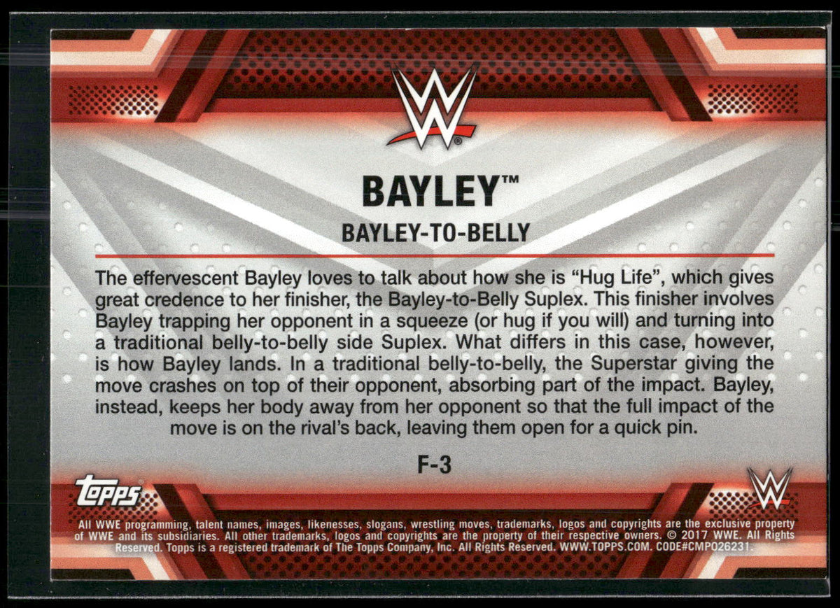 2017 Topps WWE Women's Division #F-3 Bayley Finishers and Signature Moves