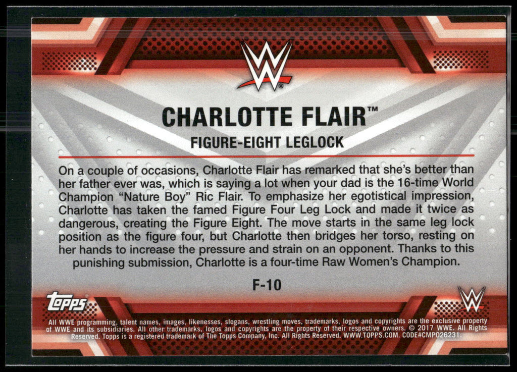 2017 Topps WWE Women's Division #F-10 Charlotte Flair Finishers