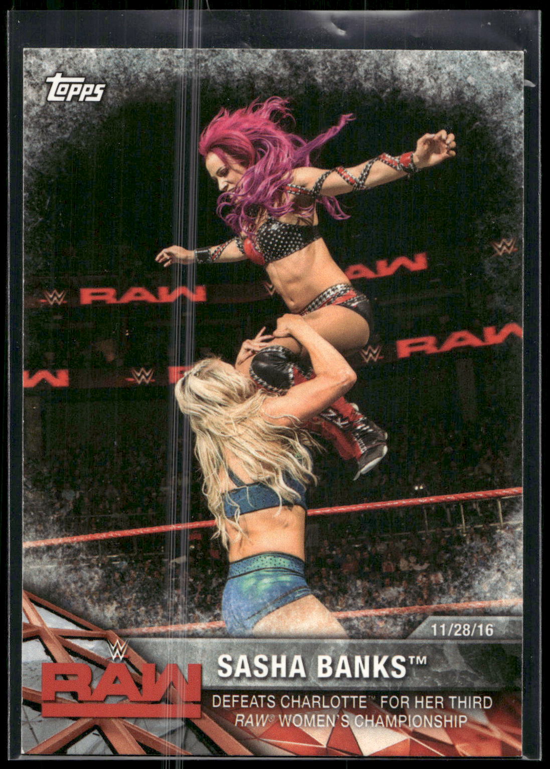 2017 Topps WWE Women's Division #WWE-14 Sasha Banks WWE Matches and Moments