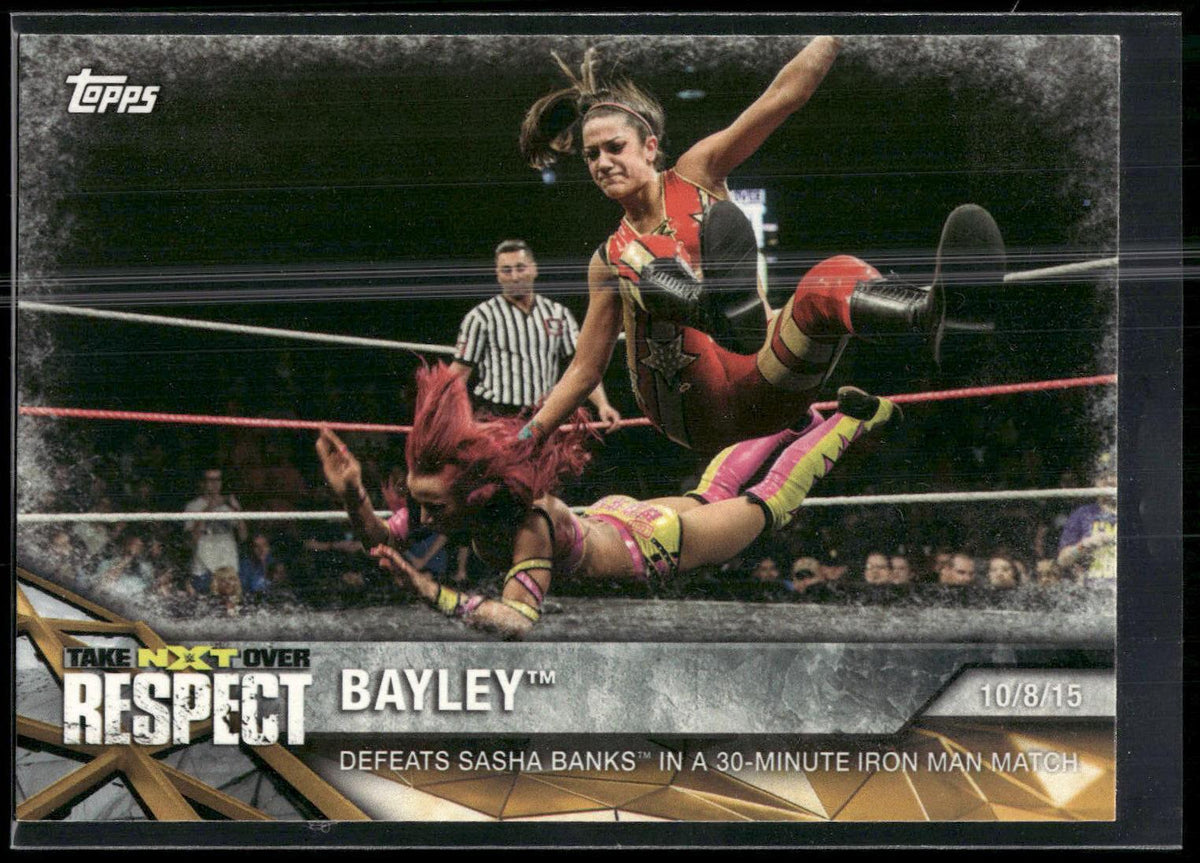 2017 Topps WWE NXT #6 Bayley Defeats Sasha Banks Matches and Moments