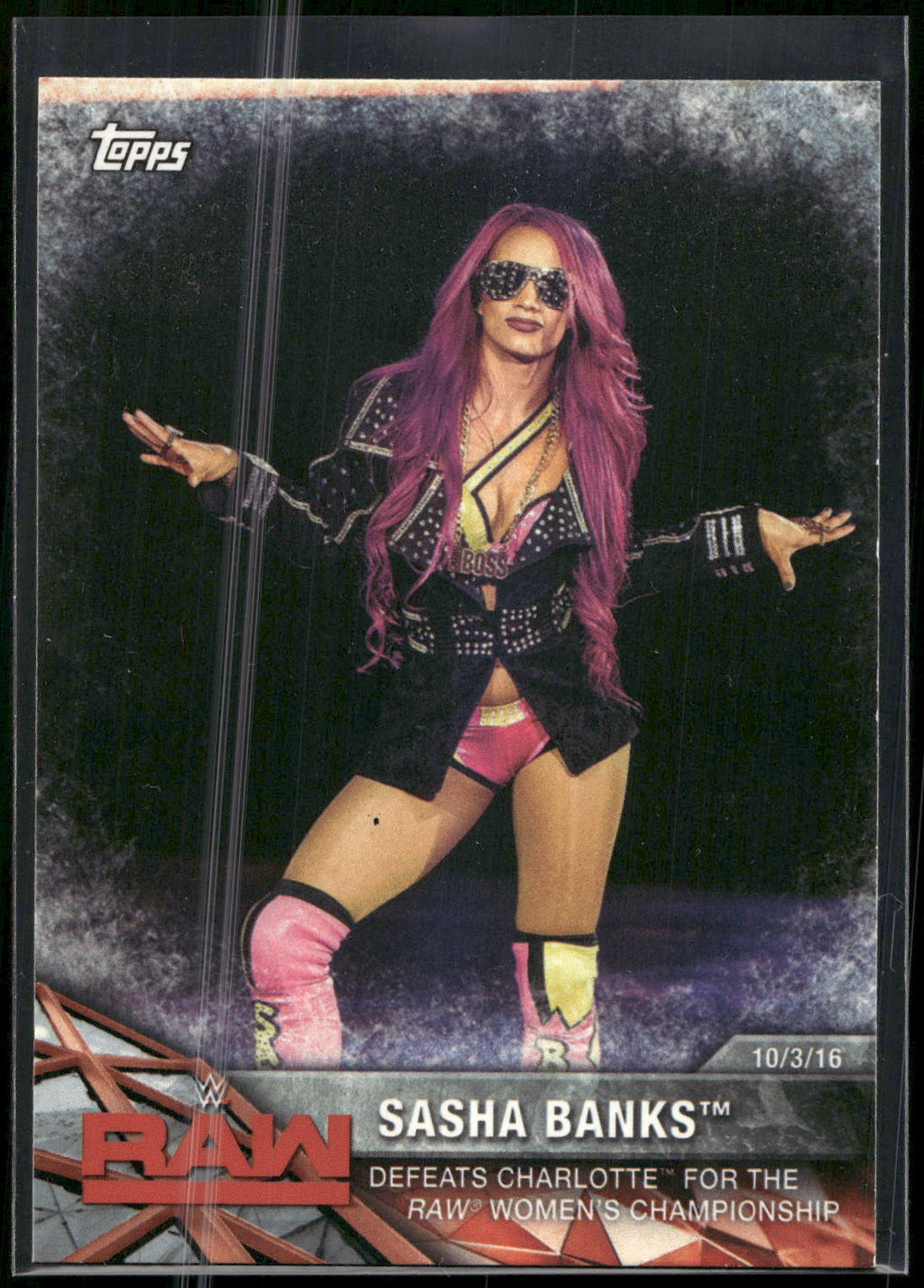 2017 Topps WWE Women's Division #WWE-10 Sasha Banks WWE Matches and Moments