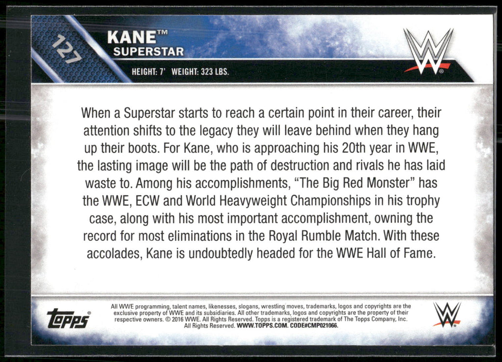 2016 Topps WWE Then Now Forever #127 Kane