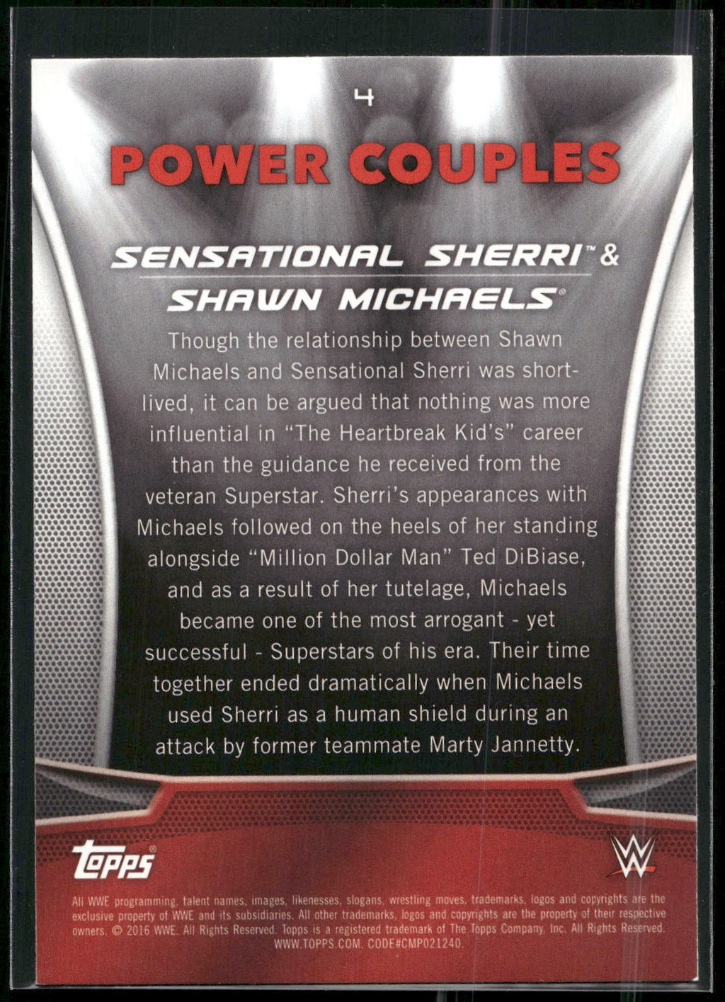 2016 Topps WWE Divas Revolution #4 Sensational Sherri; Shawn Michaels