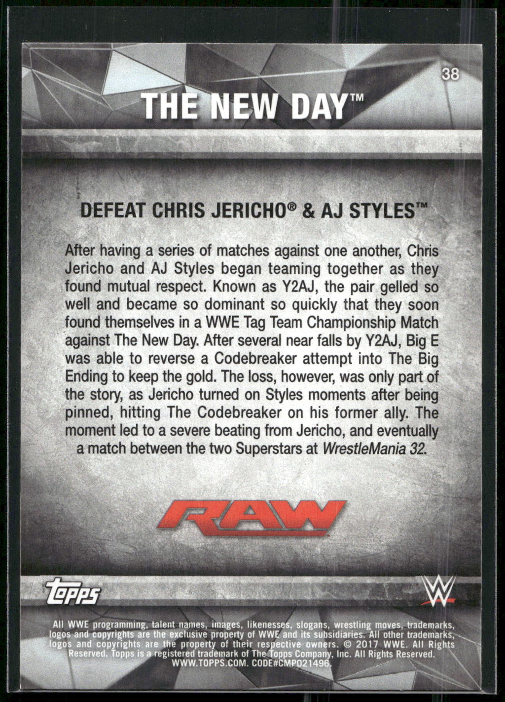 2017 Topps WWE Road To Wrestlemania #38 The New Day