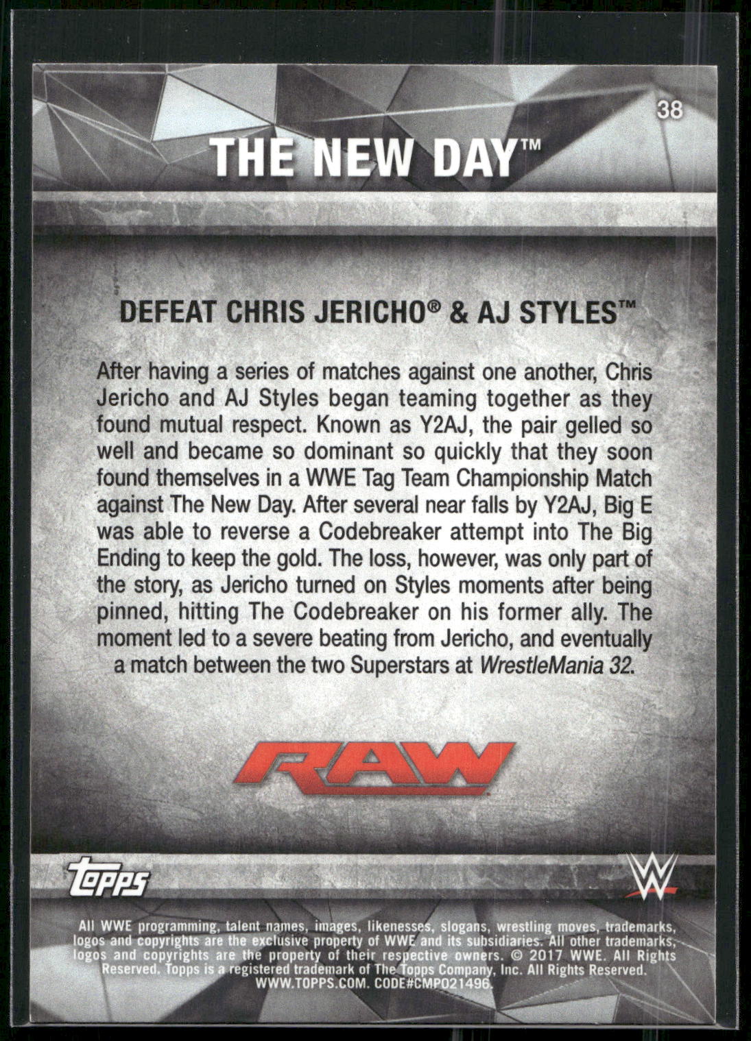 2017 Topps WWE Road To Wrestlemania #38 The New Day